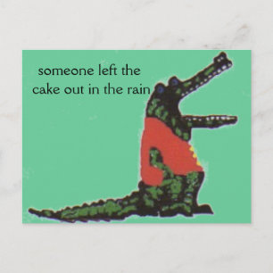 iemand liet de taart achter in de regen briefkaart