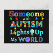 Iemand met AUTISM verlicht mijn wereld Briefkaart (Voorkant)