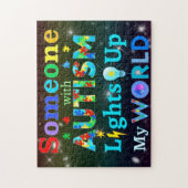Iemand met AUTISM verlicht mijn wereld Legpuzzel (Verticaal)