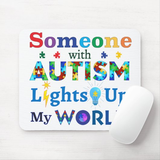 Iemand met AUTISM verlicht mijn wereld Muismat (Met muis)