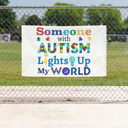 Iemand met AUTISM verlicht mijn wereld Spandoek (Insitu)