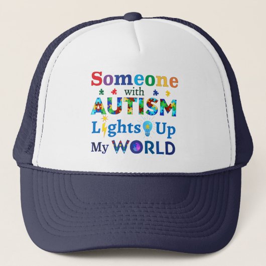 Iemand met AUTISM verlicht mijn wereld Trucker Pet (Voorkant)
