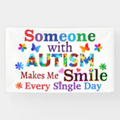 Iemand met AUTISme maakt me klein Spandoek (Horizontaal)