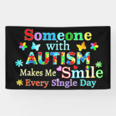 Iemand met AUTISme maakt me klein Spandoek (Horizontaal)