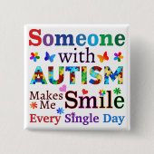 Iemand met AUTISme maakt me klein Vierkante Button 5,1 Cm (Voorkant)