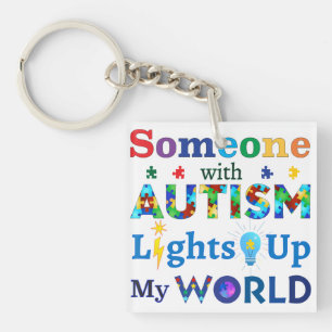 Iemand met AUTISME Verlicht Mijn WERELD Sleutelhanger