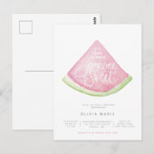 Iemand met een waterverf watermeloen-douche briefkaart (Voorkant / Achterkant)