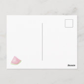 Iemand met een waterverf watermeloen-douche briefkaart (Achterkant)