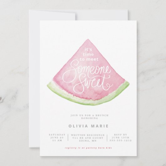 Iemand met een waterverf watermeloen voor een wate kaart (Voorkant)