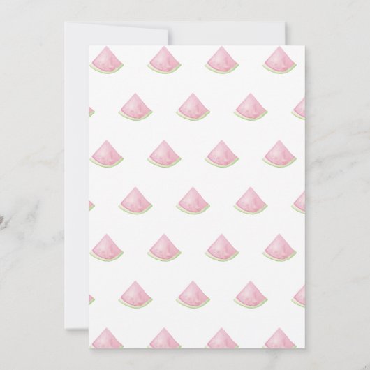 Iemand met een waterverf watermeloen voor een wate kaart (Achterkant)