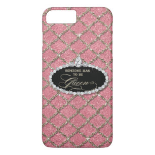 Iemand moet koningin zijn, Quatrefoil Jewel Glitte iPhone 8/7 Plus Hoesje