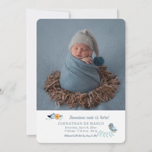 Iemand nieuw is hier Foto geboorteaankondiging Aankondiging (Voorkant)