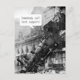 Iemand noemt Tech Support Train Wreck Briefkaart