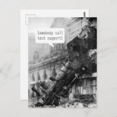 Iemand noemt Tech Support Train Wreck Briefkaart (Voorkant / Achterkant)