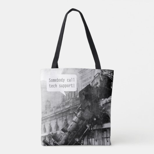 Iemand noemt Tech Support Train Wreck Tote Bag (Achterkant)