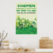 Iemand oefent ergens iets uit poster (Keuken)