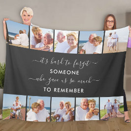 Iemand om 10 Memory Photo Collage Black te onthoud Fleece Deken