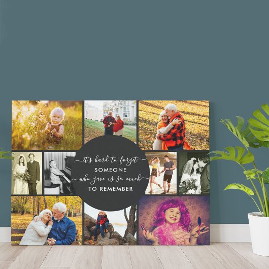 Iemand om het gedenken te onthouden Foto Collage Canvas Afdruk