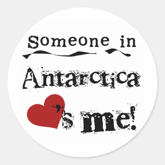 Iemand op Antarctica houdt van me Ronde Sticker (Voorkant)