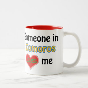 Iemand op de Comoren houdt van me Tweekleurige Koffiemok