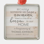 Iemand op het hemelplein gepersonaliseerd metalen ornament (Voorkant)