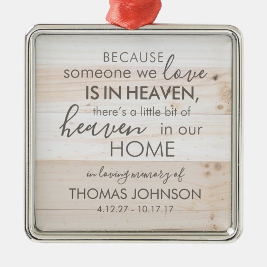 Iemand op het hemelplein gepersonaliseerd metalen ornament (Voorkant)