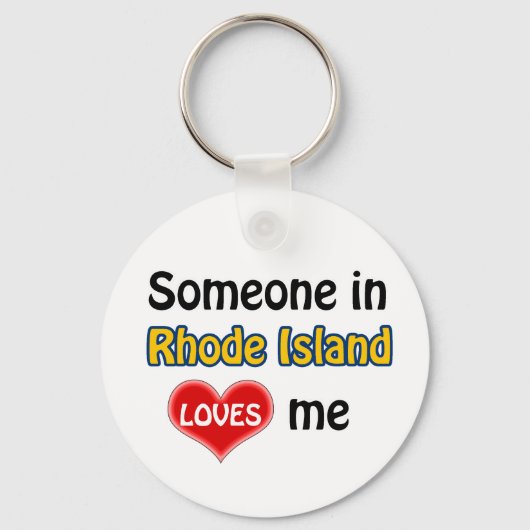 Iemand op Rhode Island houdt van me Sleutelhanger (Voorkant)