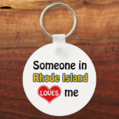 Iemand op Rhode Island houdt van me Sleutelhanger (Voorkant)