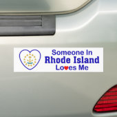Iemand op Rhode Island houdt van mij Bumpersticker (Op auto)