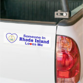 Iemand op Rhode Island houdt van mij Bumpersticker (Op Truck)