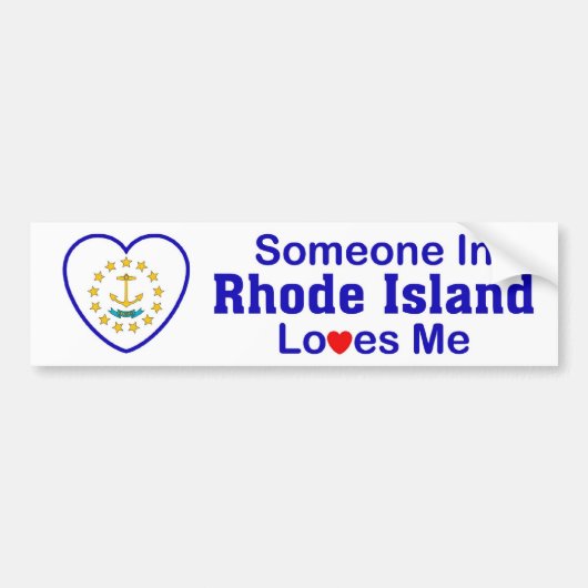 Iemand op Rhode Island houdt van mij Bumpersticker (Voorkant)