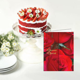 Iemand speciale Vivid Red Rose Kaart