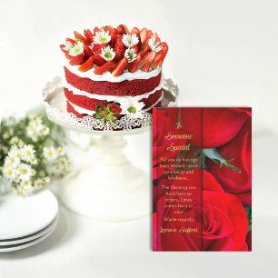 Iemand speciale Vivid Red Rose Kaart