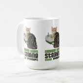 Iemand steelt steeds mijn poep kat kunst koffiemok (Voorkant links)