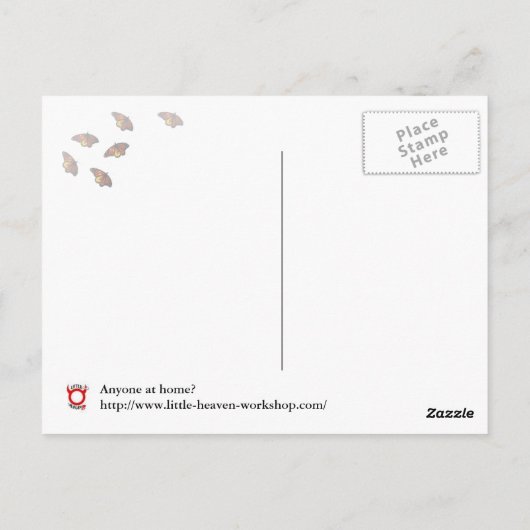 Iemand thuis? briefkaart (Achterkant)