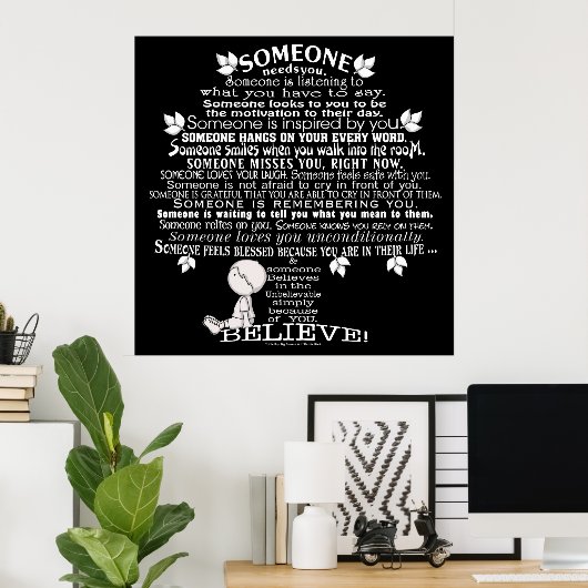 Iemand Tree Poster (Thuiskantoor)