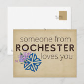 Iemand uit Rochester houdt van je Briefkaart (Voorkant / Achterkant)