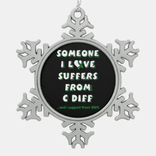 Iemand van wie ik hou...C Diff Snowflake Pewter Ke Tin Sneeuwvlok Ornament