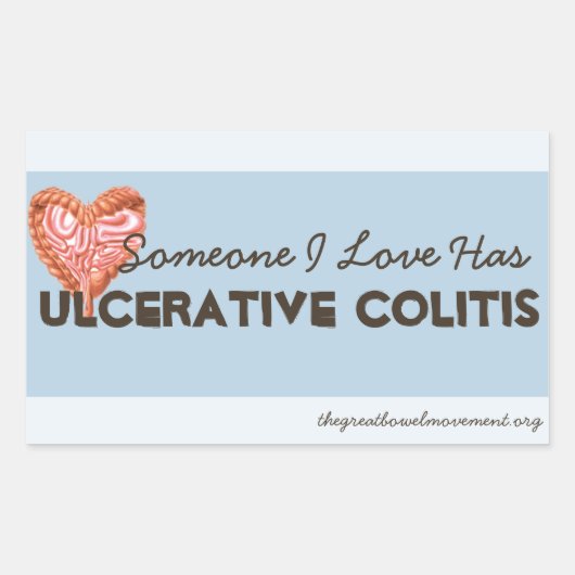 Iemand van wie ik hou heeft colitis rechthoekige sticker (Voorkant)