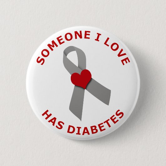 Iemand van wie ik hou heeft diabetes ronde button 5,7 cm (Voorkant)