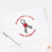 Iemand van wie ik hou heeft diabetes ronde sticker (Envelop)