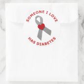 Iemand van wie ik hou heeft diabetes ronde sticker (Tas)