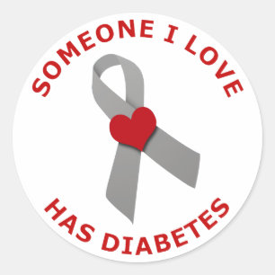 Iemand van wie ik hou heeft diabetes ronde sticker