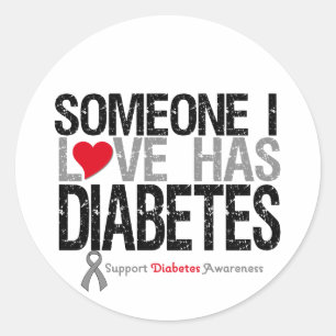 Iemand van wie ik hou heeft diabetes ronde sticker