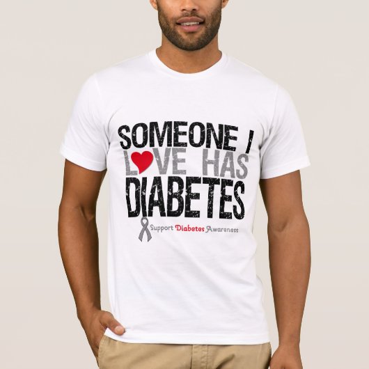 Iemand van wie ik hou heeft diabetes t-shirt (Voorkant)