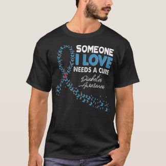 Iemand van wie ik hou, heeft een echte Diabetes no T-shirt