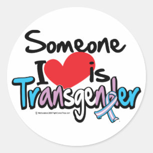 Iemand van wie ik hou is transgender ronde sticker