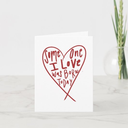 Iemand van wie ik hou, is vandaag geboren bedankkaart (Voorkant)