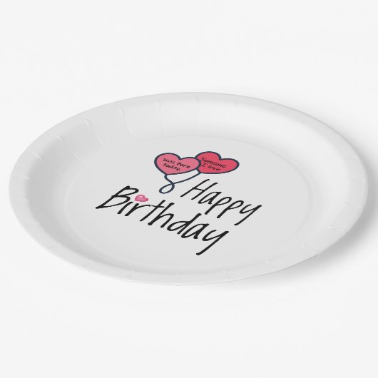 Iemand van wie ik hou, is vandaag geboren. papieren bordje (Gekanteld)