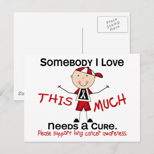 Iemand van wie ik hou - Lung Cancer (Boy) Briefkaart (Voorkant / Achterkant)